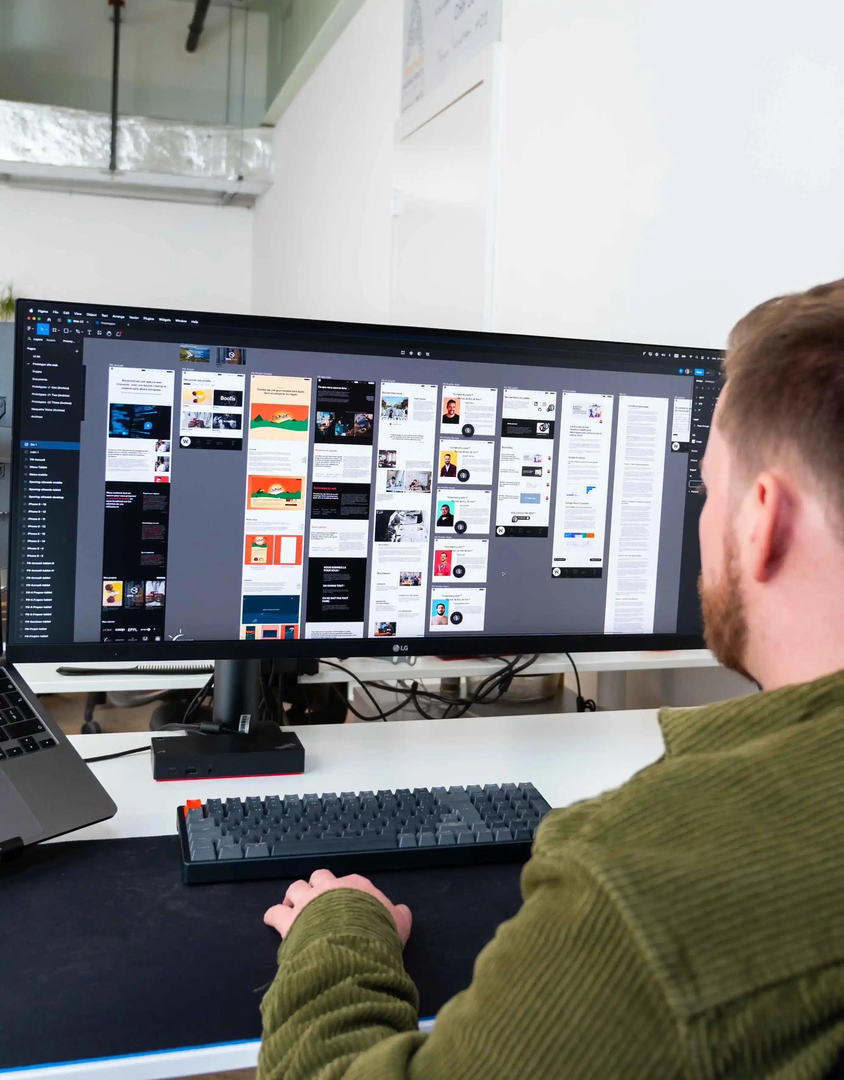 Colin working on UX design